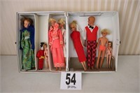 Vintage Barbie Dolls in a Vintage Barbie Trunk
