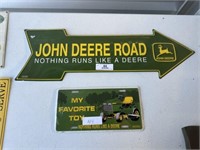 John Deere Sign & License Plate