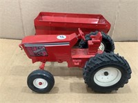 Vintage Red Farm Crop Tractor & Grain Wagon