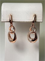Sterling/Copper CZ  Earrings 7 Grams Twt