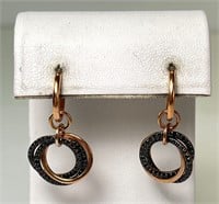 Copper over Sterling Black Onyx Earrings 7 Grams