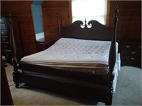 King Size Bed With Box Spring Mattres & Frame