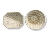 Two Antique Ceramic Jelly Molds  / Food Molds