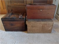 3 Vintage Wooden Creates of Various Size