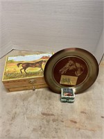 Horse, jewelry box and plaque