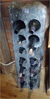Cut Rock Wine Rack With Empty 14 Bottles