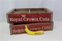 2 Wooden Royal Crown Cola Crates