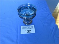 Blue Carnival Glass Candy Dish