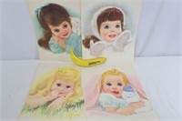 4 Vintage "Sweet Little Girls" Frances Hook Prints