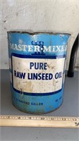 New Vintage Gallon Can of Pure Linseed Oil