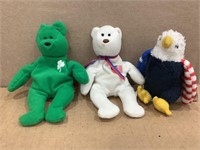 3 Vintage TY Mini Beanie Babies