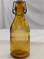 Vintage Yellow Thatchers Dairy Bottle
