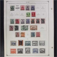 Saar Stamps Collection Used & Mint HInged on pages