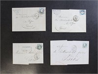 France Stamps #33 & #35 on Covers to Rothschild fa