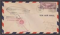 US Stamps 1930 Zeppelin Flight Cover with Address