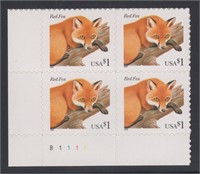 US Stamps #3036 Red Fox Plate Block Mint NH