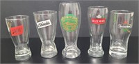 5 Collectible Beer Pilsner Glass Tumblers: Schitz