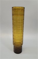 Long Modernist Amber Glass Vase