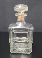 Vintage Rectangular Pressed Glass Scotch Decanter