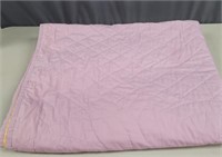 Quilt Double Sided Bed Cover Pink Orange
