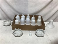 White glazed ceramic bells miscellaneous