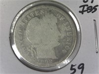1892 Barber Dime 1st Year Issue