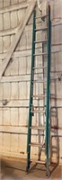 20’ Green Werner Fiberglass Extension Ladder