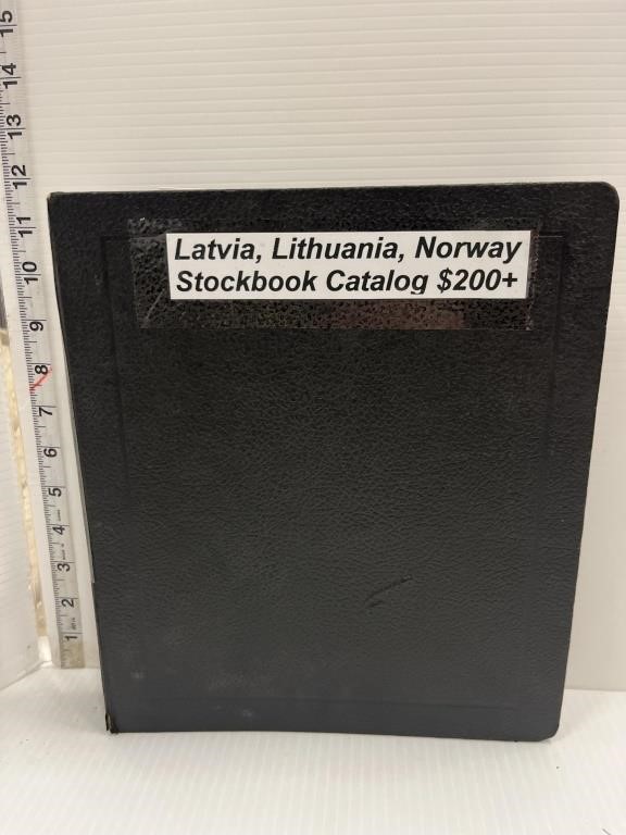 Stamps- Latvia, Lithuania, Norway Stockbook