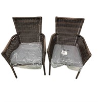 Monroe 2pk Patio Stack Dining Chairs Gray