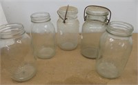 Lot of Canning Jars: Atlas, Long Life, Glass Lid,