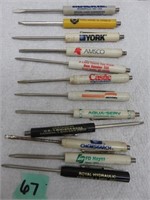 12 Advertising Service Screw Drivers- Collectable