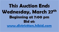 Auction Ends Wed, March 27
