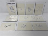 10 NHL Hockey autographed index cards