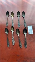 Set of 9 Sterling Demi Tasse Spoons Monogram