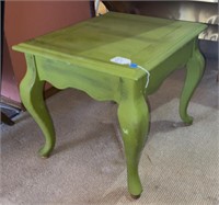 Green wooden end table