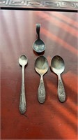Lot of 4 WM Rogers Baby Spoons
