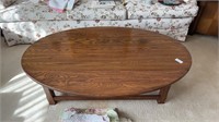 Oak oval Wooden Coffee Table drop leaf 4ft