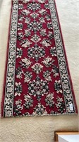 Rug runner - red background with floral pattern