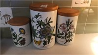3 Ceramic Botanical Canisters