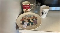 Vintage children’s dishes, Popeye dinner plate &