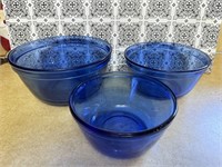 Blue Glass Nesting Bowls