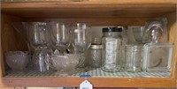 wine glasses, mason jars