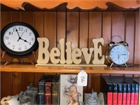 Clocks and "Believe" Word Art