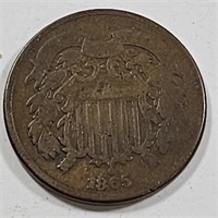 1865 United States 2 Cent Coin