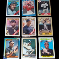 9 Vtg Baseball Cards - Barry Bonds, Bonilla +