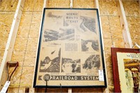 Framed Erie Railroad System Vintage