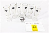 (6) New York Central Cordial Glasses and (1) Shot