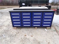 7' BLUE WORK BENCH WITH 20 DRAWERS - STEELMAN