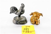 (2) Decatur Casting Pieces - (1) Rooster and (1)