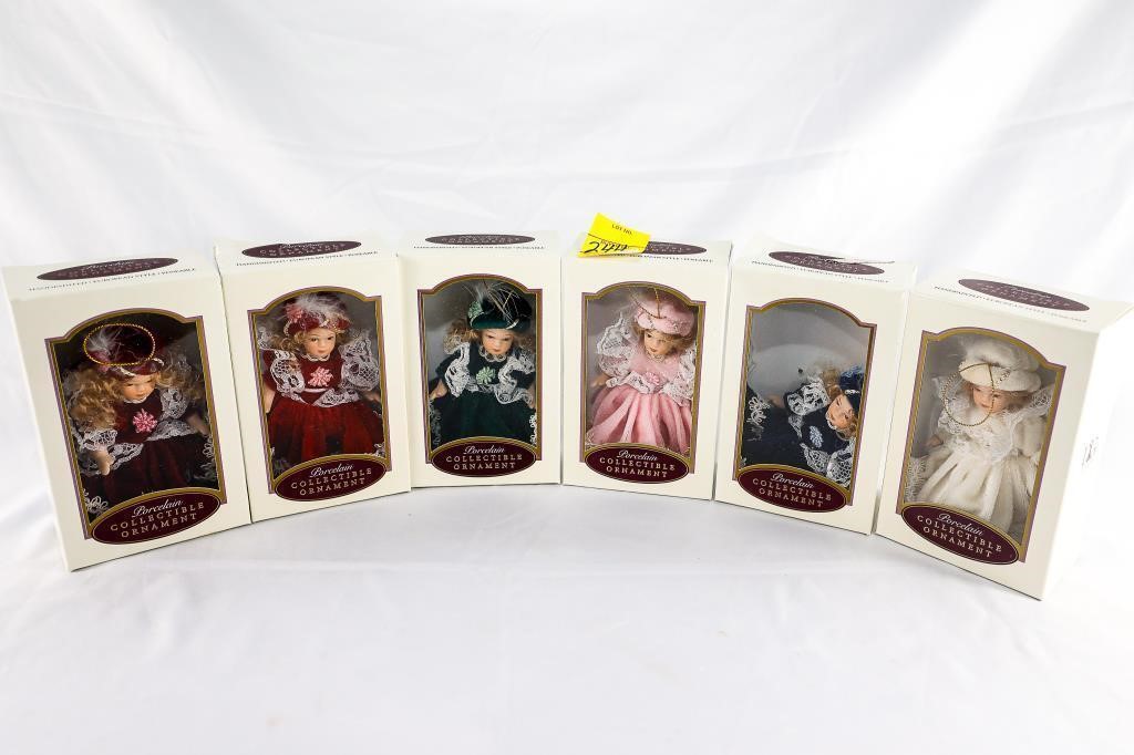 (6) Miniature Porcelain Hand Painted DG Creations